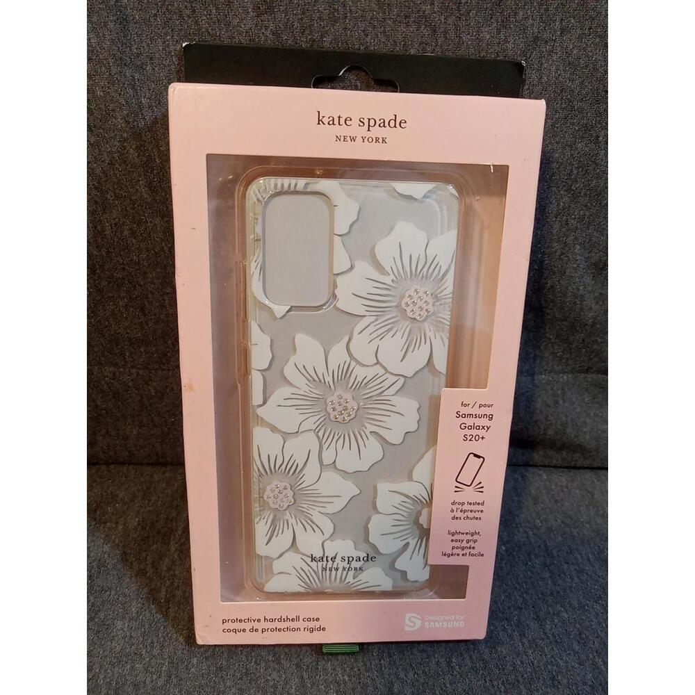 Kate Spade Hardshell Case Clear Pink Hollyhock Floral Samsung Galaxy S20 Plus